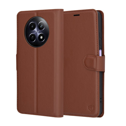 Futrola za Realme 12x / 12, Techsuit, Leather Folio, Braon