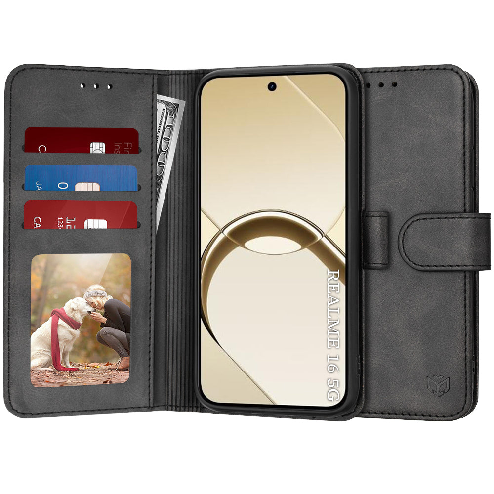Futrola za Realme 16, Techsuit, Diary Book, Crna