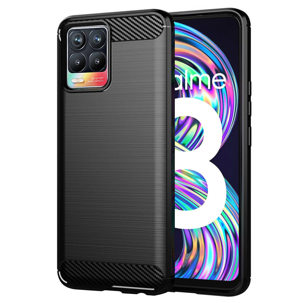 Futrola za Realme 8 Pro / 8, Techsuit, Karbon, Crna