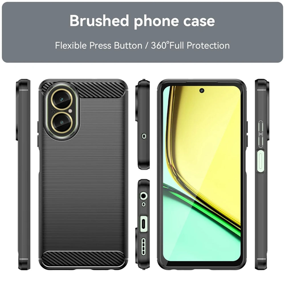 Futrola za Realme C67 4G, Techsuit, Karbon, Crna