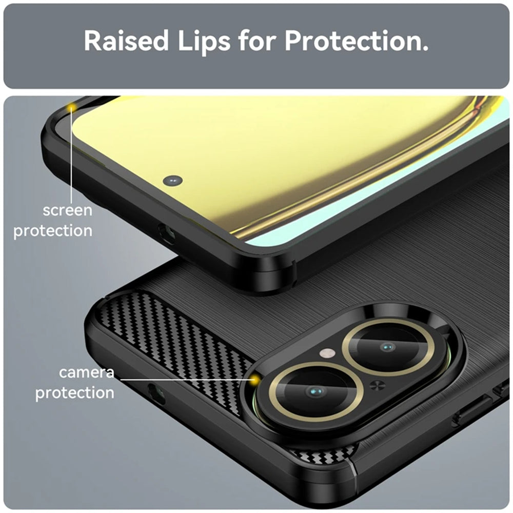 Futrola za Realme C67 4G, Techsuit, Karbon, Crna