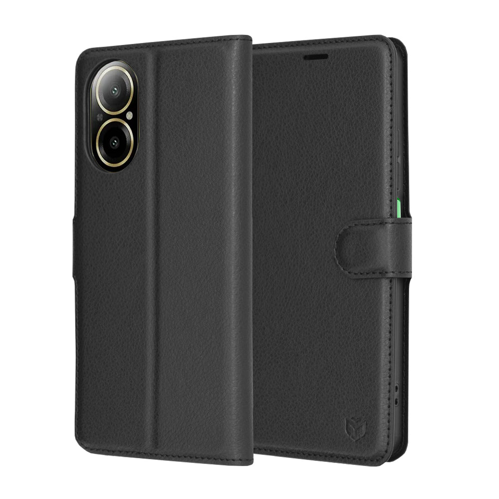 Futrola za Realme C67 4G, Techsuit, Leather Folio, Crna