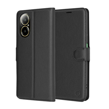 Futrola za Realme C67 4G, Techsuit, Leather Folio, Crna