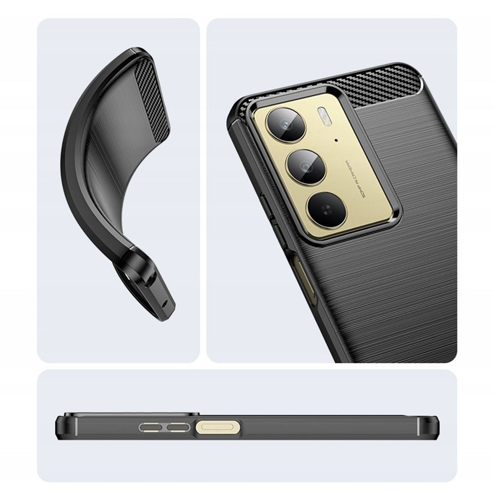Futrola za Realme C75 5G / 14x, Techsuit, Karbon, Crna