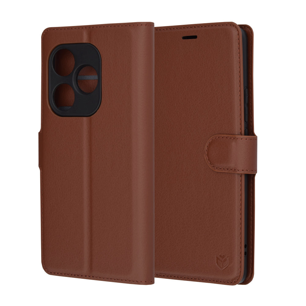Futrola za Realme GT 6T / GT 6, Techsuit, Kožna Folio, Braon