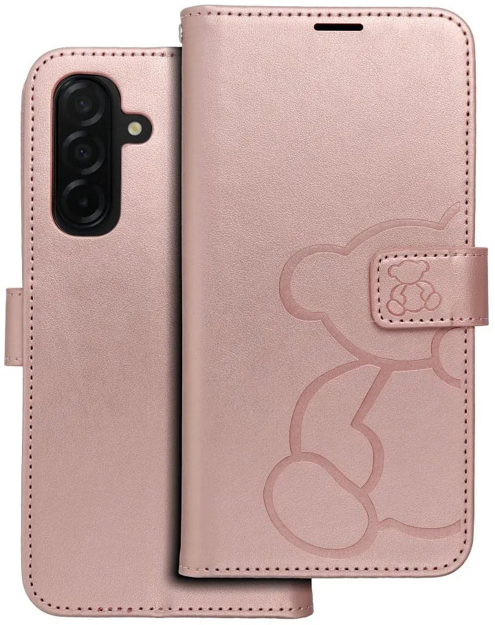 Futrola za Samsung Galaxy A26 A266, OEM, MEZZO Teddy Bear, Roze Zlatna