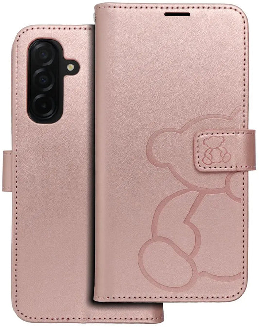 Futrola za Samsung Galaxy A26 A266, OEM, MEZZO Teddy Bear, Roze Zlatna