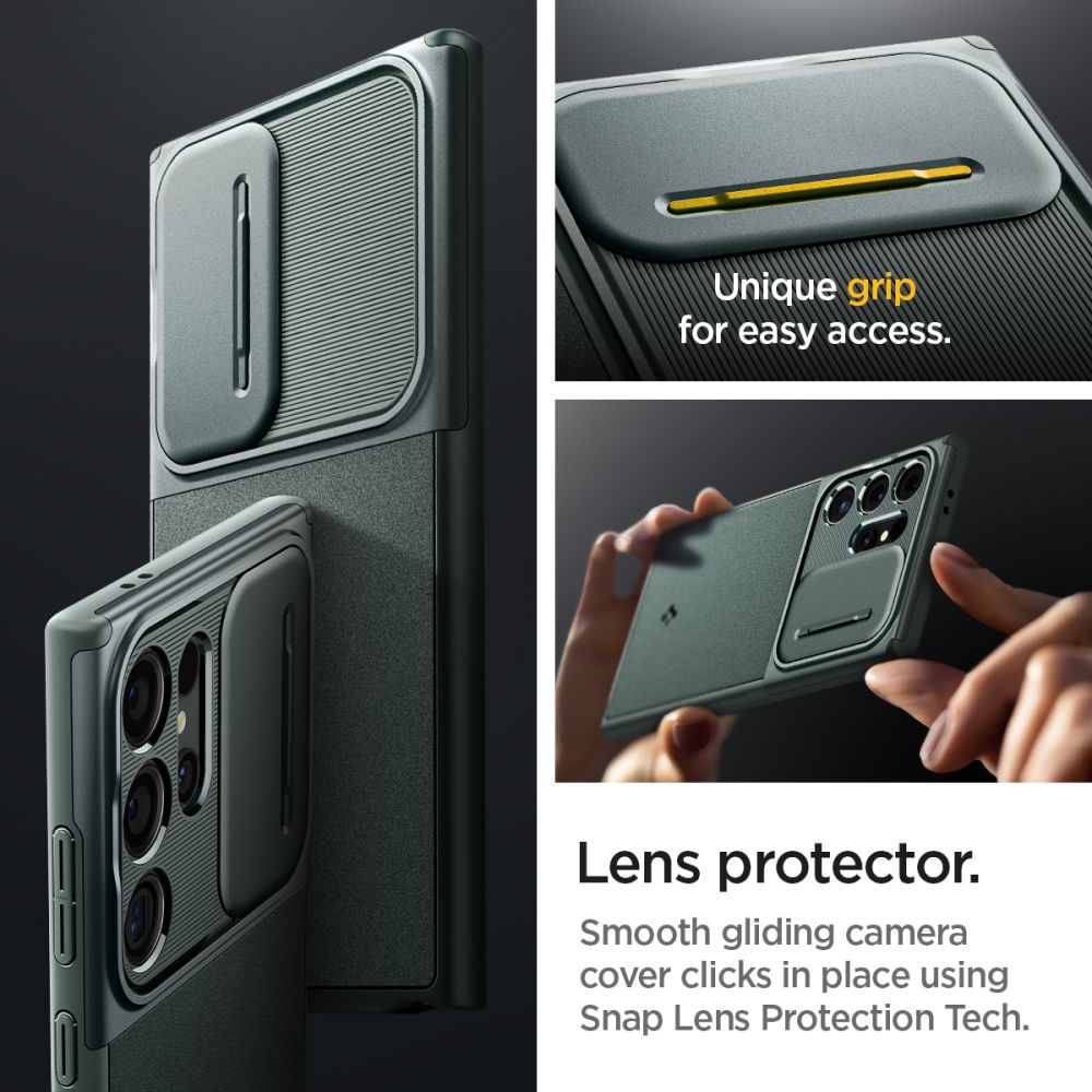 Futrola za Samsung Galaxy S24 Ultra S928, Spigen, OPTIK ARMOR, Zelena ACS07314