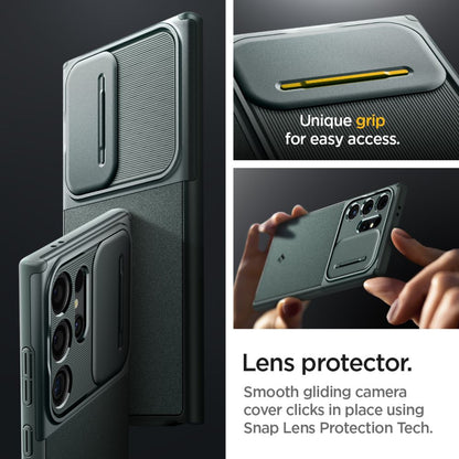 Futrola za Samsung Galaxy S24 Ultra S928, Spigen, OPTIK ARMOR, Zelena ACS07314