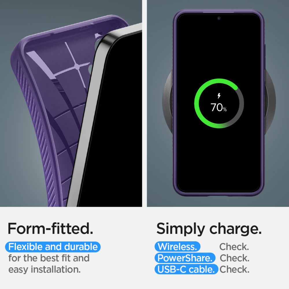 Case for Samsung Galaxy S24 S921, Spigen, Liquid Air, Purple ACS07451 