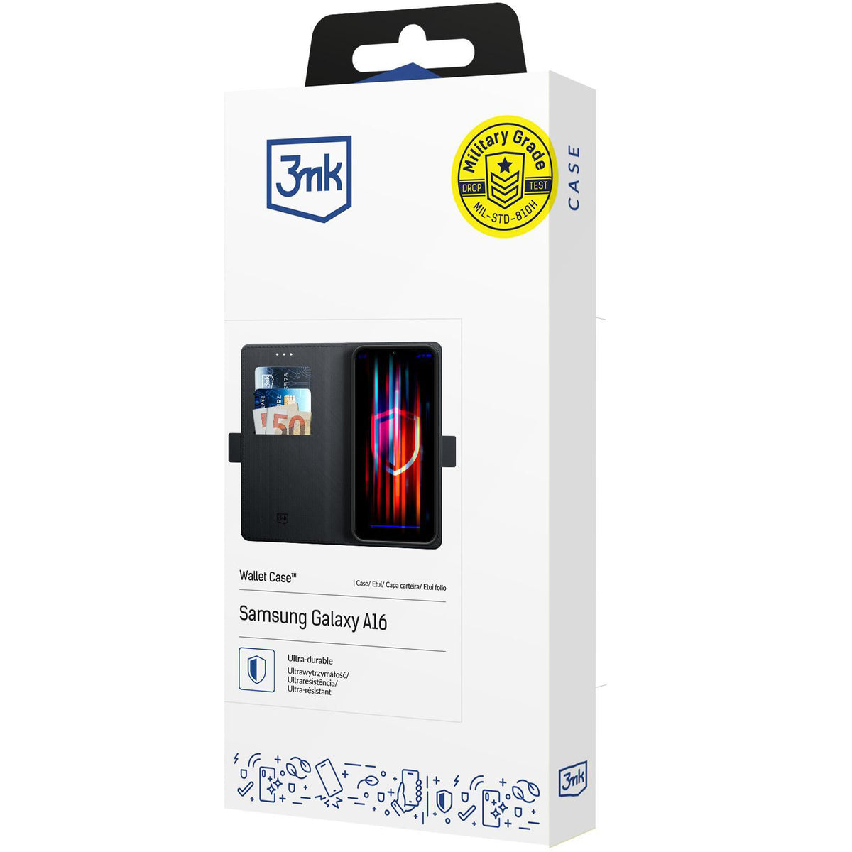 Futrola za Samsung Galaxy A16 5G A166 / A16 4G A165, 3MK, Wallet, Crna
