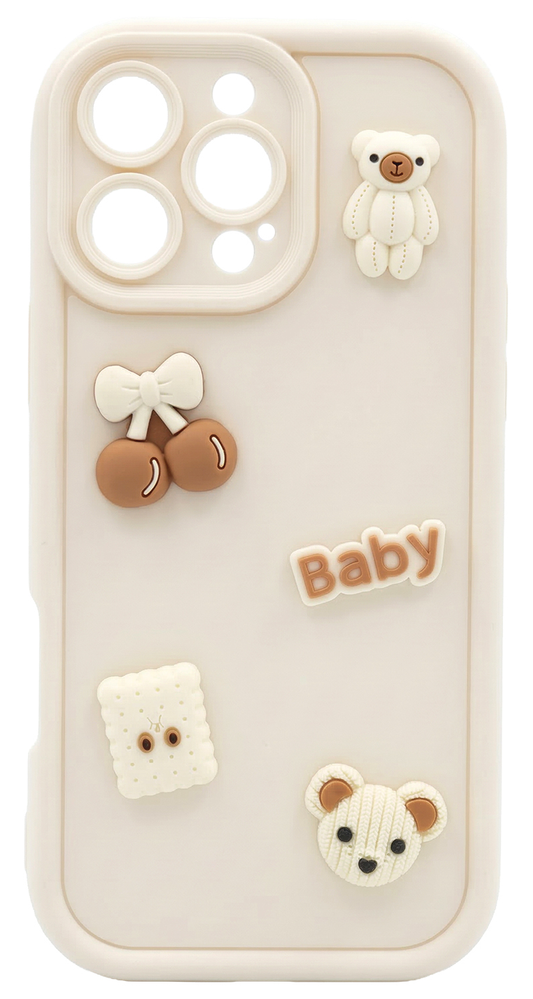 Futrola za Samsung Galaxy S25 S931, OEM, Ultra Trendy 3D Bear, Bež