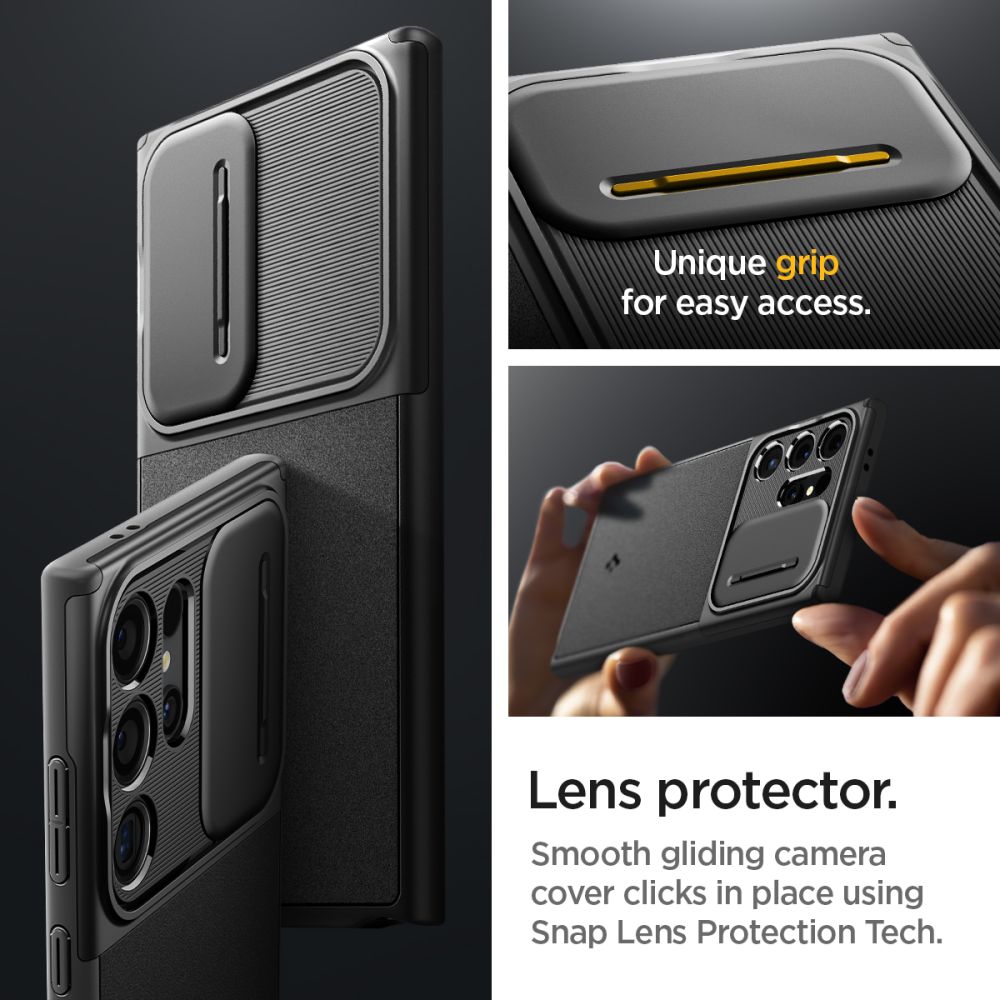 Futrola za Samsung Galaxy S24 Ultra S928, Spigen, OPTIK ARMOR, Crna ACS07313