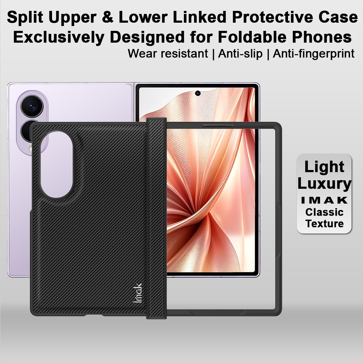 Futrola za Samsung Galaxy Z Fold8 F971, Imak, Karbon, Crna