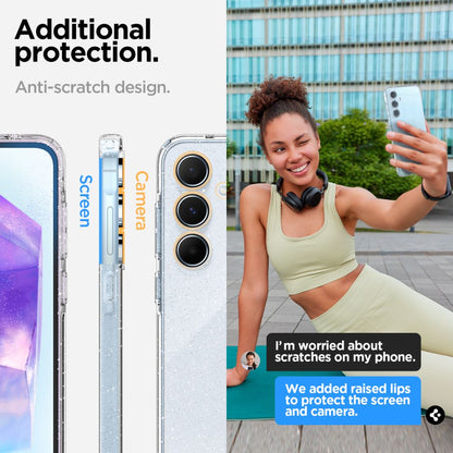 Futrola za Samsung Galaxy A55 5G A556, Spigen, Liquid Crystal Glitter, Providna ACS07538
