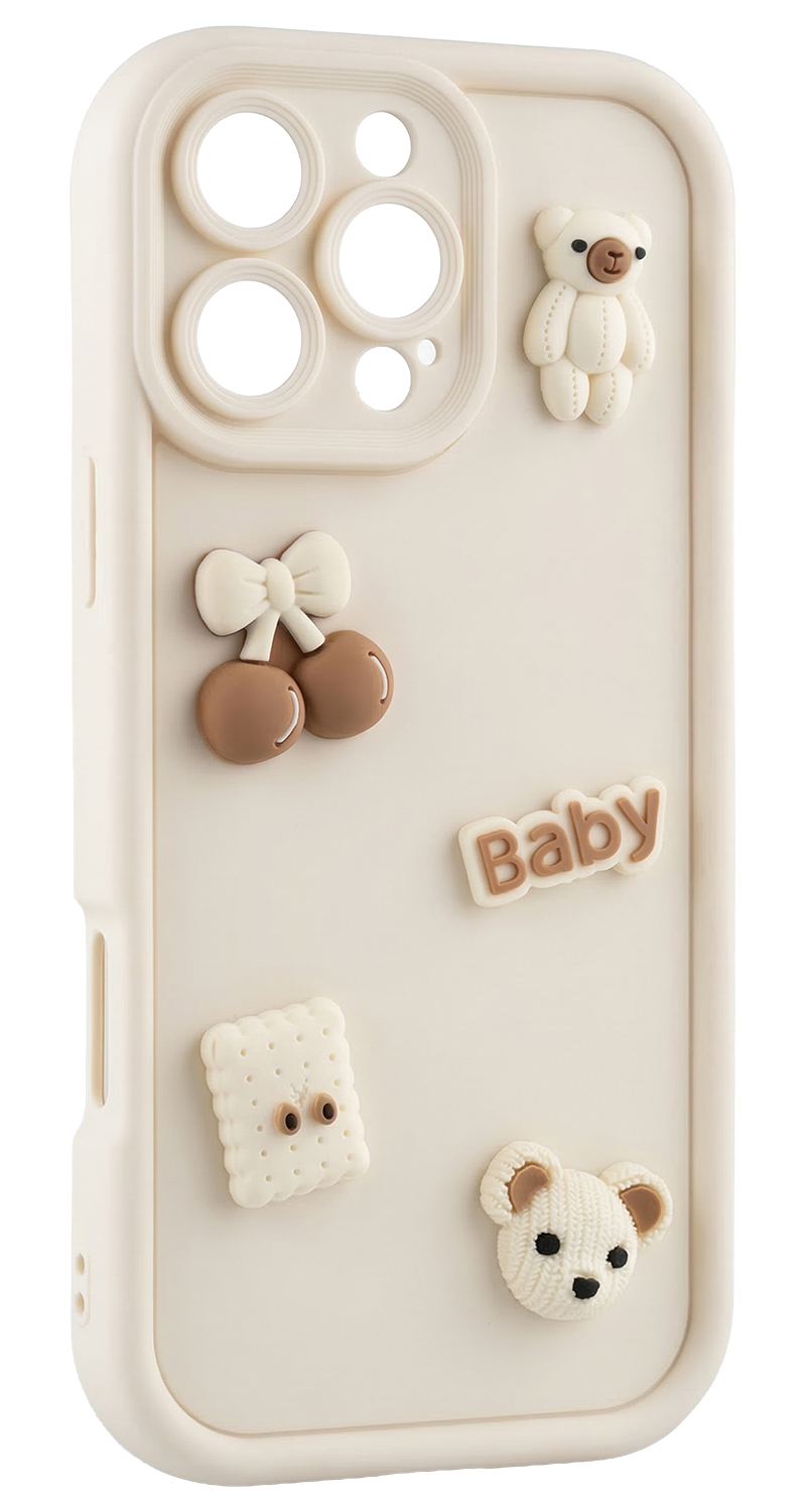 Futrola za Samsung Galaxy S25 S931, OEM, Ultra Trendy 3D Bear, Bež