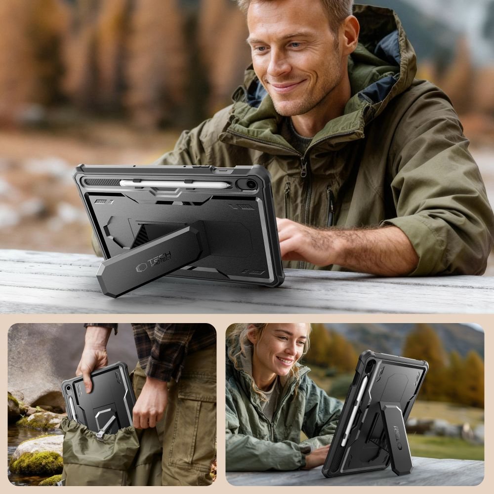Futrola za Samsung Galaxy Tab S10 Lite / Tab S10 FE / Tab S9, Tech-Protect, Kevlar Pro, Crna