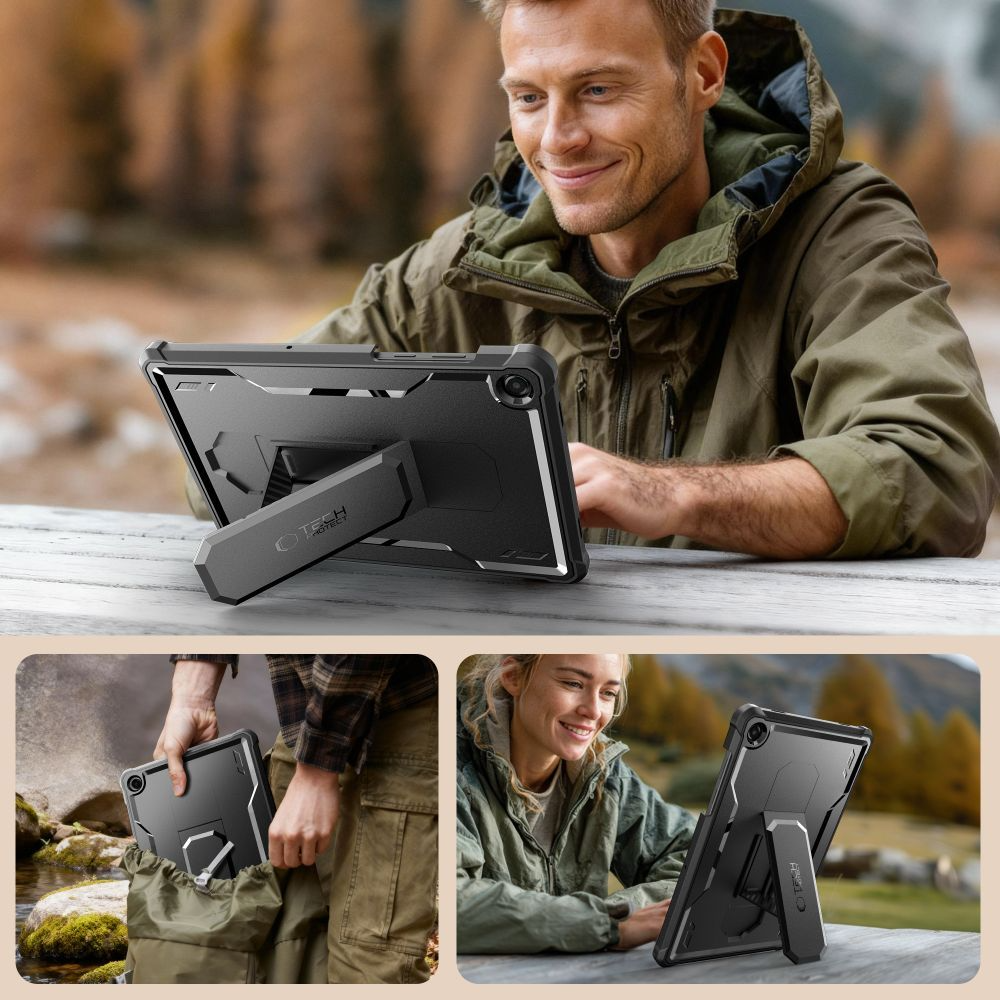 Futrola za Samsung Galaxy Tab A11+ / Tab A9+, Tech-Protect, Kevlar Pro, Crna