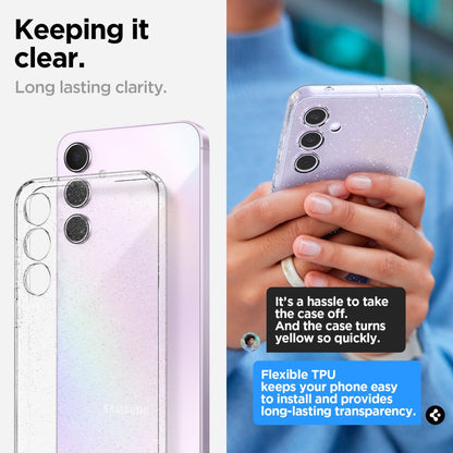 Futrola za Samsung Galaxy A55 5G A556, Spigen, Liquid Crystal Glitter, Providna ACS07538