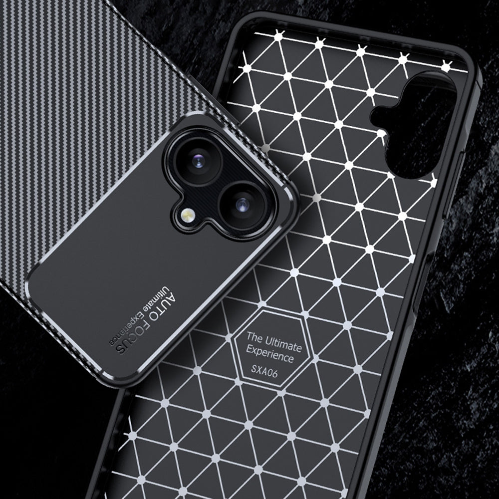 Futrola za Samsung Galaxy A06 A065, Techsuit, CarbonFiber, Crna