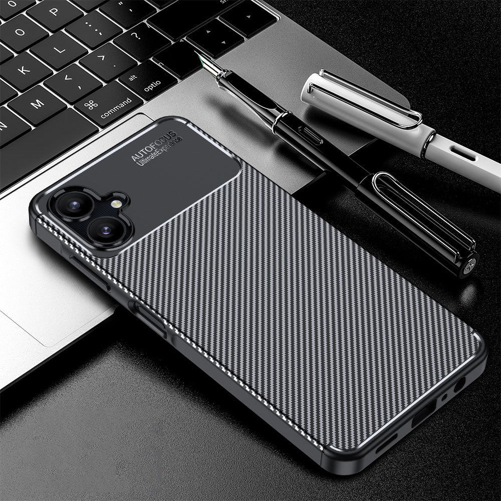 Futrola za Samsung Galaxy A06 A065, Techsuit, CarbonFiber, Crna