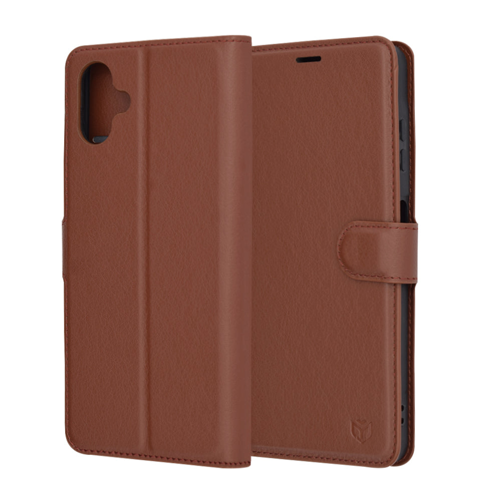 Futrola za Samsung Galaxy A06 A065, Techsuit, Kožna Folio, Braon