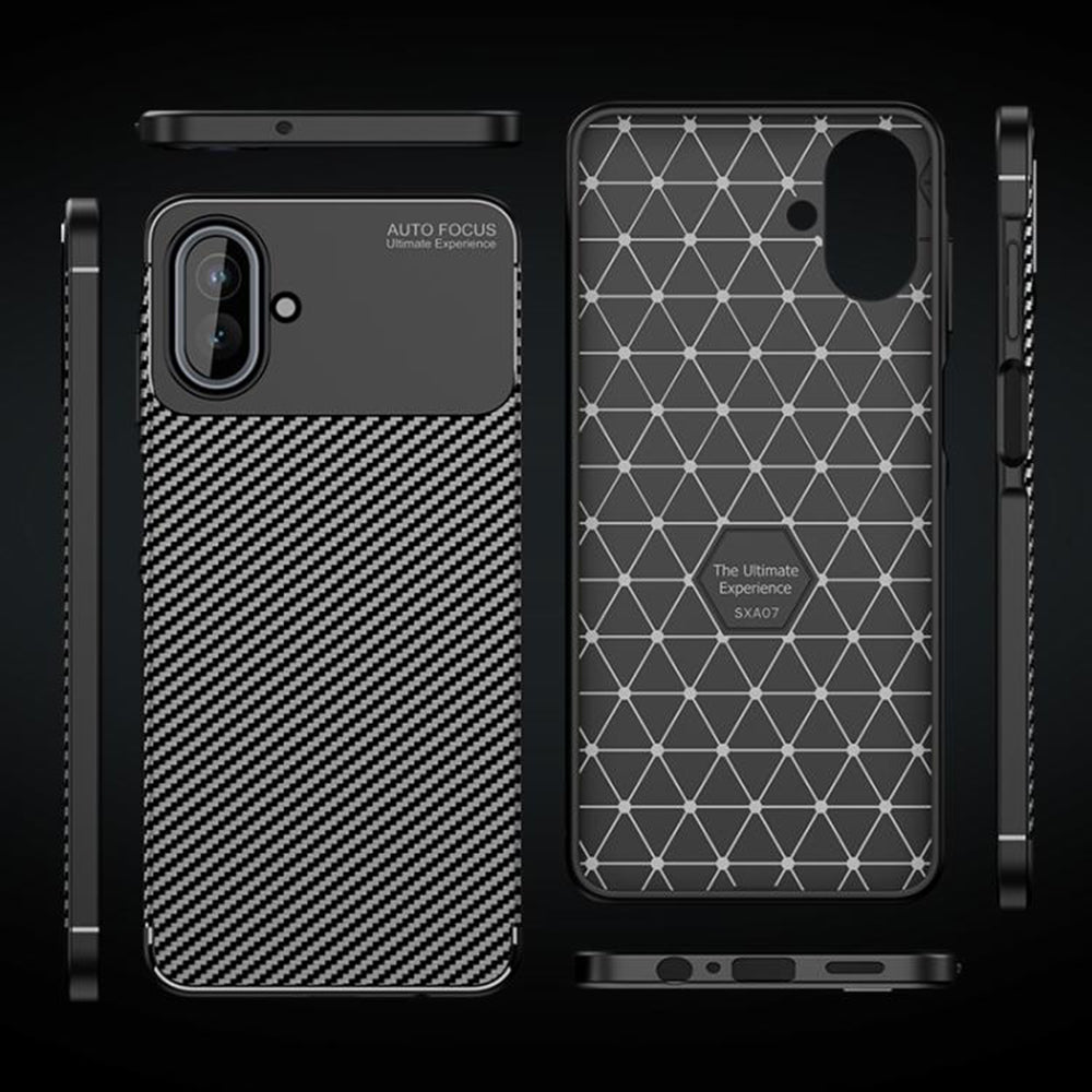 Futrola za Samsung Galaxy A07 4G A075, Techsuit, CarbonFiber, Crna