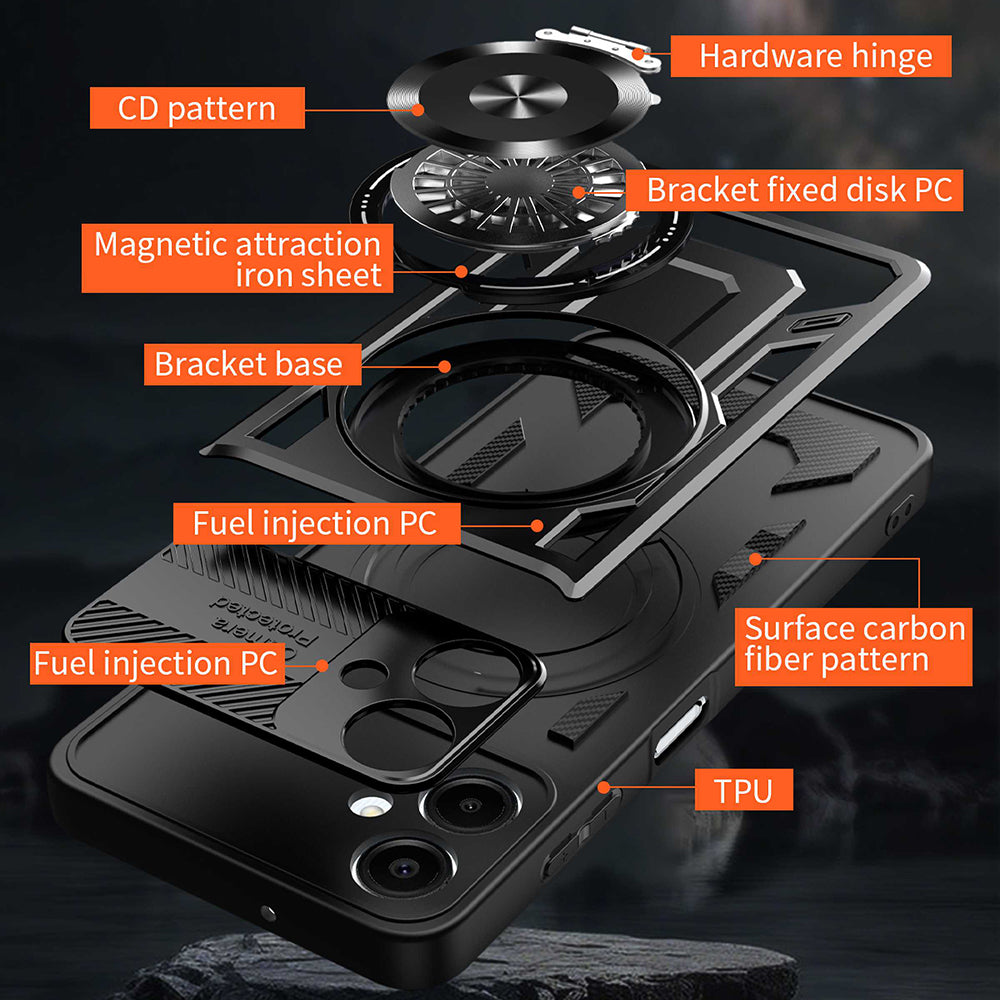 Futrola za Samsung Galaxy A07 4G A075, Techsuit, RuggedCam, Crna