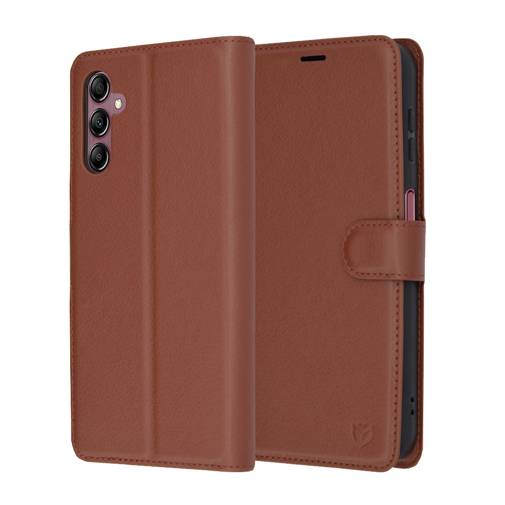 Futrola za Samsung Galaxy A14 A145 / A14 5G A146, Techsuit, Kožna Folio, Braon