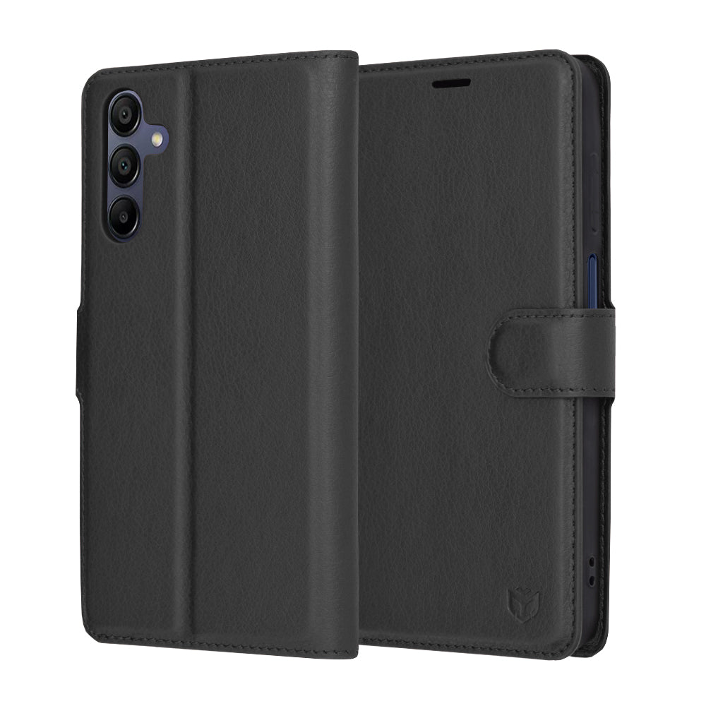 Futrola za Samsung Galaxy A15 5G A156 / A15 A155, Techsuit, Kožna Folio, Crna