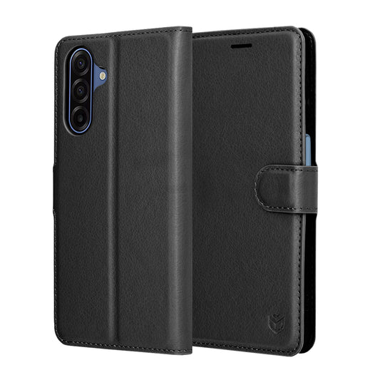 Futrola za Samsung Galaxy A17 4G / A17 5G, Techsuit, Leather Folio, Crna