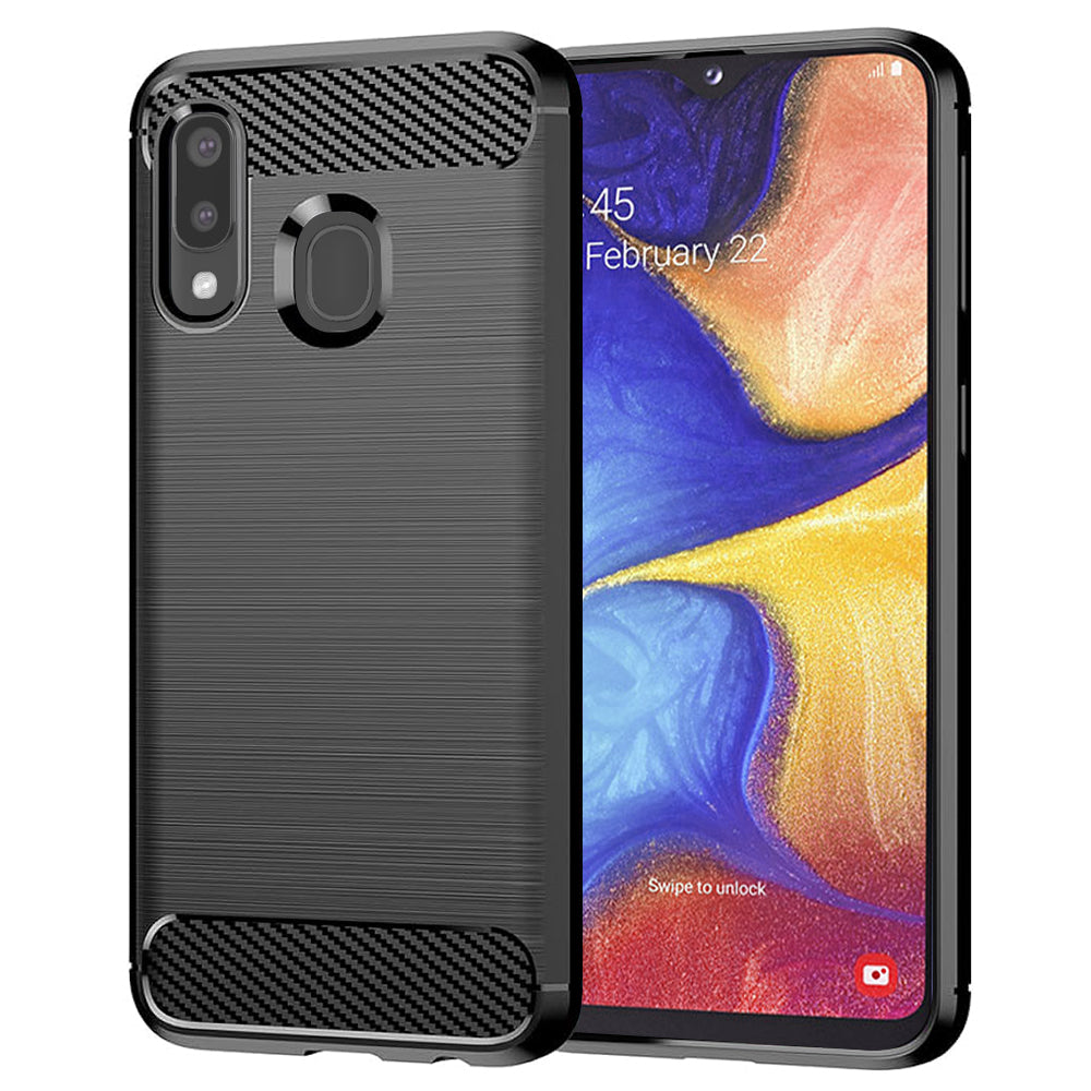 Futrola za Samsung Galaxy A20e A202, Techsuit, Karbon, Crna