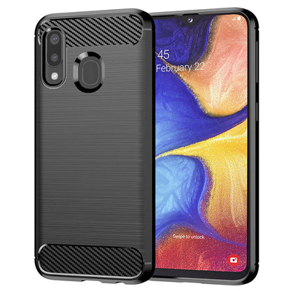 Futrola za Samsung Galaxy A20e A202, Techsuit, Karbon, Crna