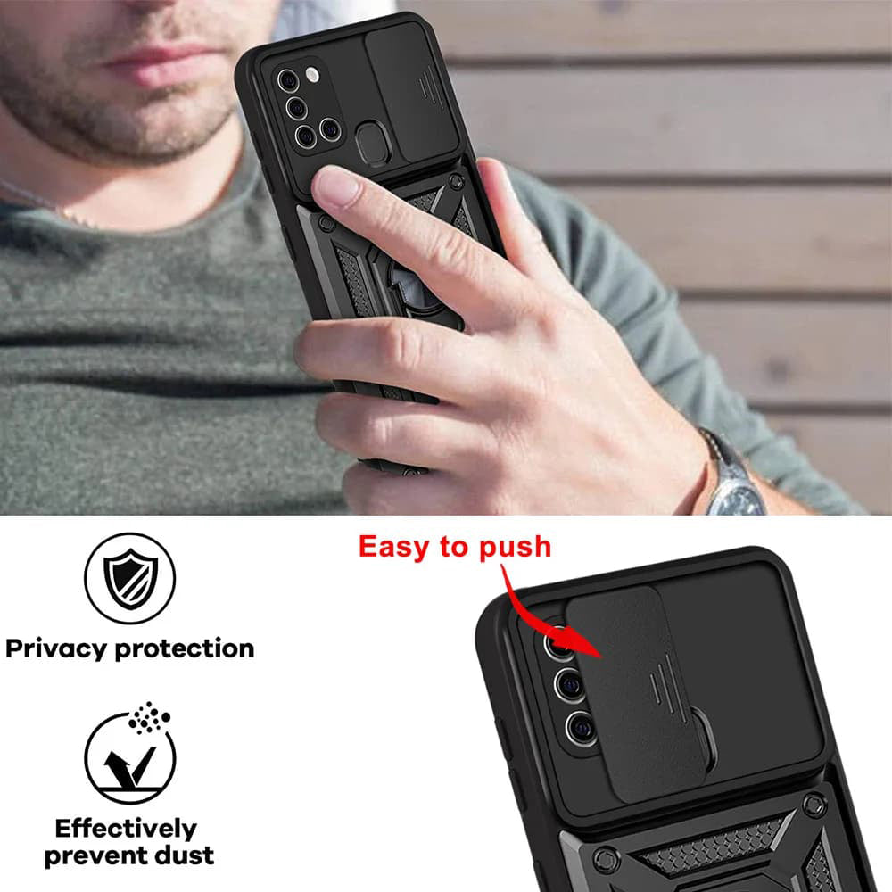 Futrola za Samsung Galaxy A21s A217, Techsuit, CamShield, Crna