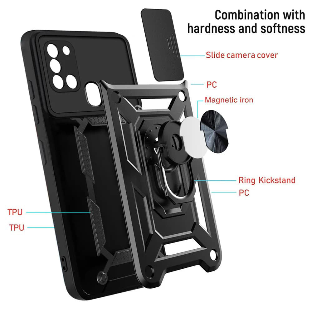 Futrola za Samsung Galaxy A21s A217, Techsuit, CamShield, Crna