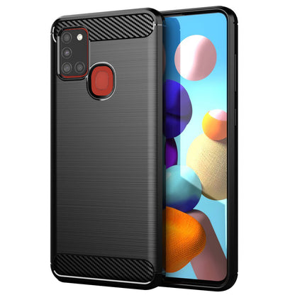 Futrola za Samsung Galaxy A21s A217, Techsuit, Karbon, Crna