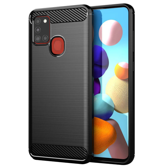Futrola za Samsung Galaxy A21s A217, Techsuit, Karbon, Crna