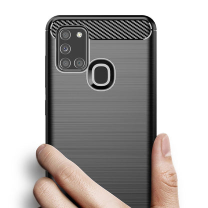 Futrola za Samsung Galaxy A21s A217, Techsuit, Karbon, Crna