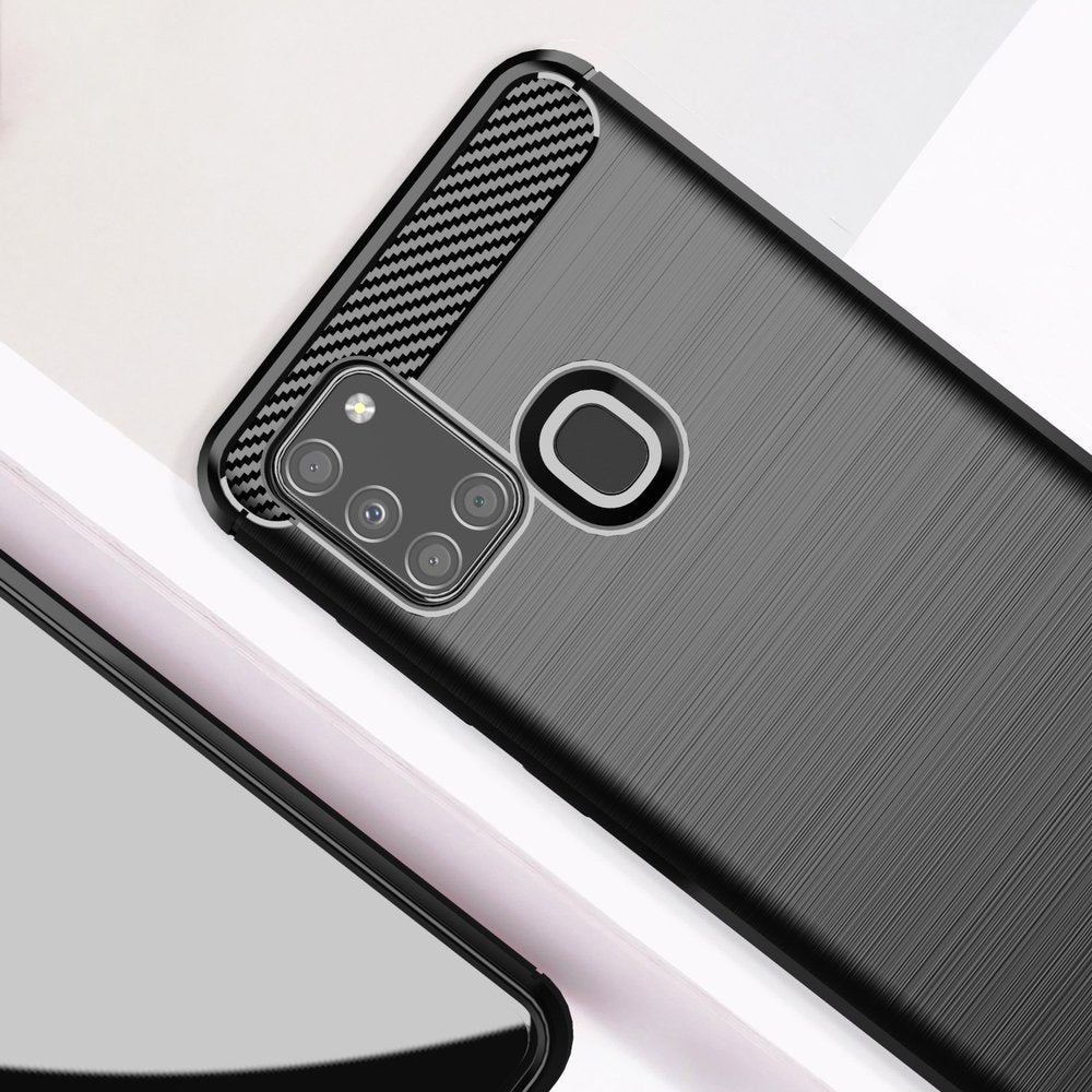 Futrola za Samsung Galaxy A21s A217, Techsuit, Karbon, Crna