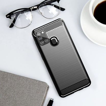 Futrola za Samsung Galaxy A21s A217, Techsuit, Karbon, Crna