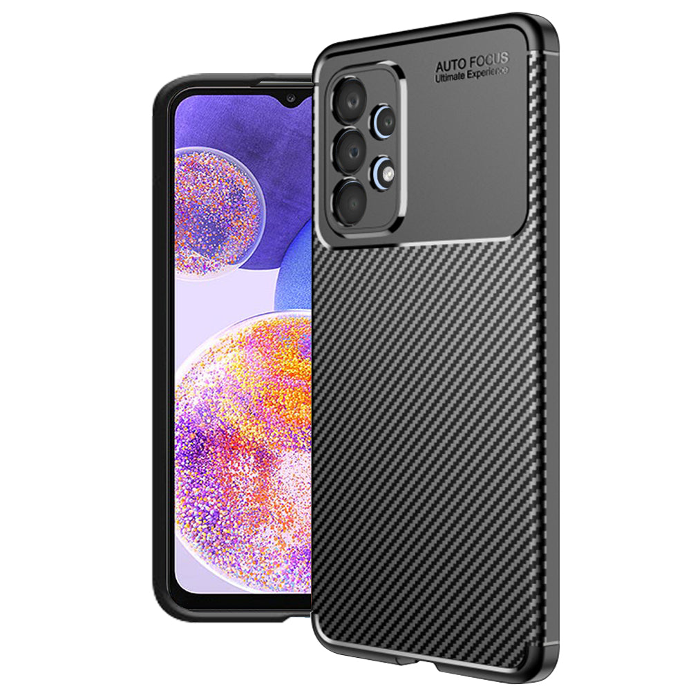 Futrola za Samsung Galaxy A23 5G A236 / A23 A235, Techsuit, CarbonFiber, Crna
