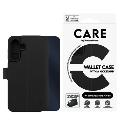 Futrola za Samsung Galaxy A26 A266, PanzerGlass, Care Feature Kickstand Wallet, Crna