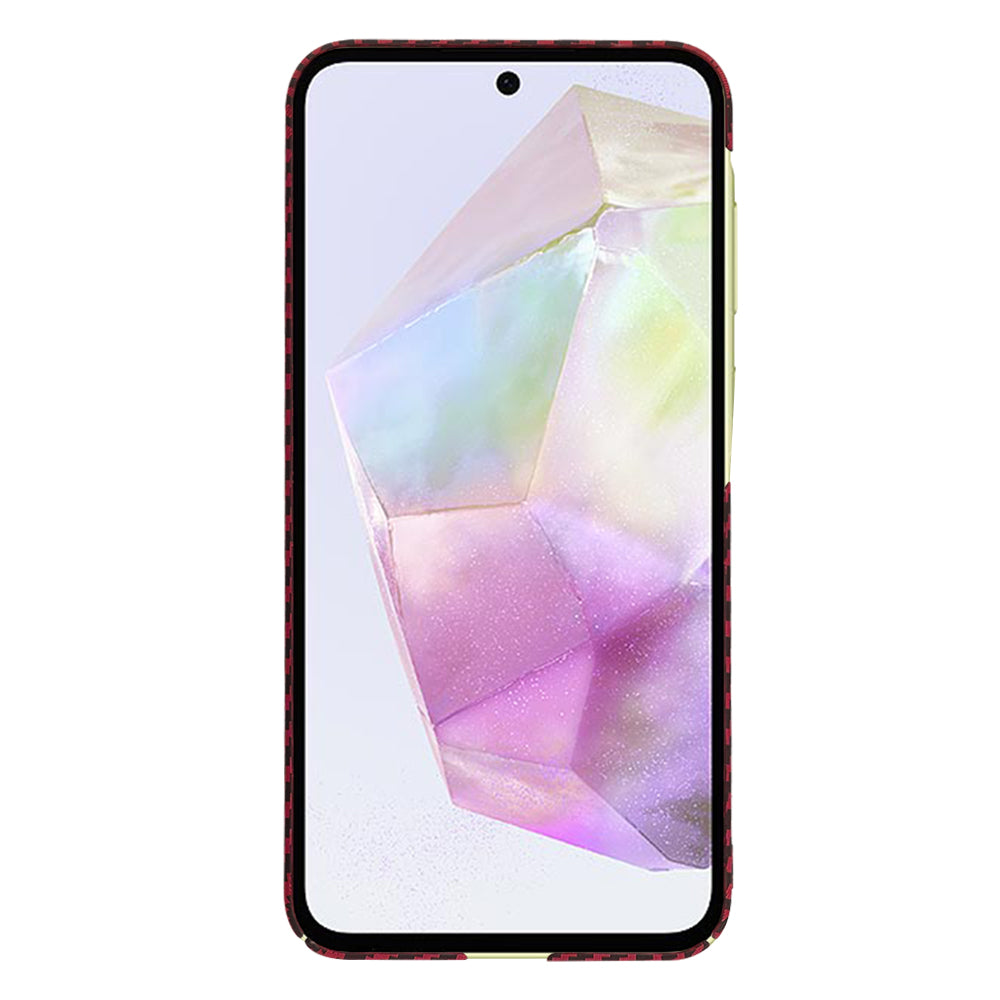 Futrola za Samsung Galaxy A35 5G A356, Techsuit, Carbonite FiberShell, Crvena
