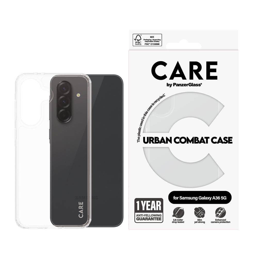 Futrola za Samsung Galaxy A36 A366, PanzerGlass, Care Urban Combat, Transparentna