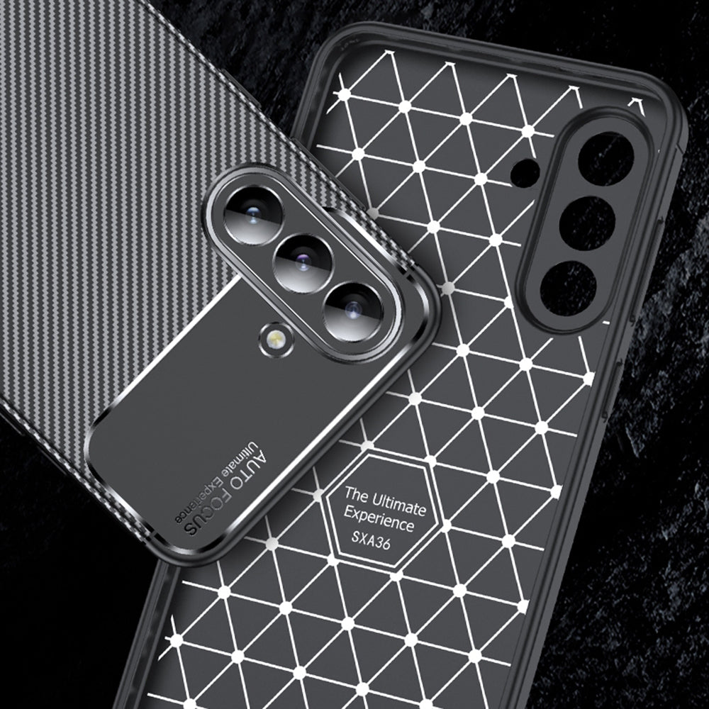 Futrola za Samsung Galaxy A36 A366, Techsuit, CarbonFiber, Crna