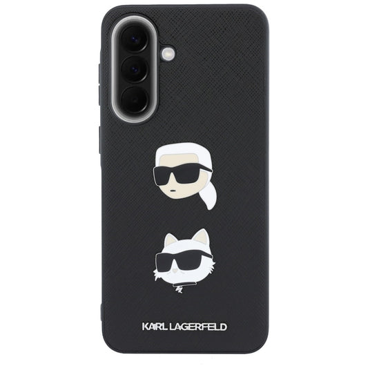 Futrola za Samsung Galaxy A37 5G, Karl Lagerfeld, Grained Karl & Choupette's Heads Pins and Logo, Crna