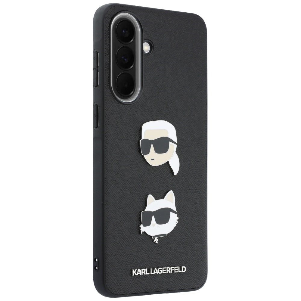Futrola za Samsung Galaxy A37 5G, Karl Lagerfeld, Grained Karl & Choupette's Heads Pins and Logo, Crna