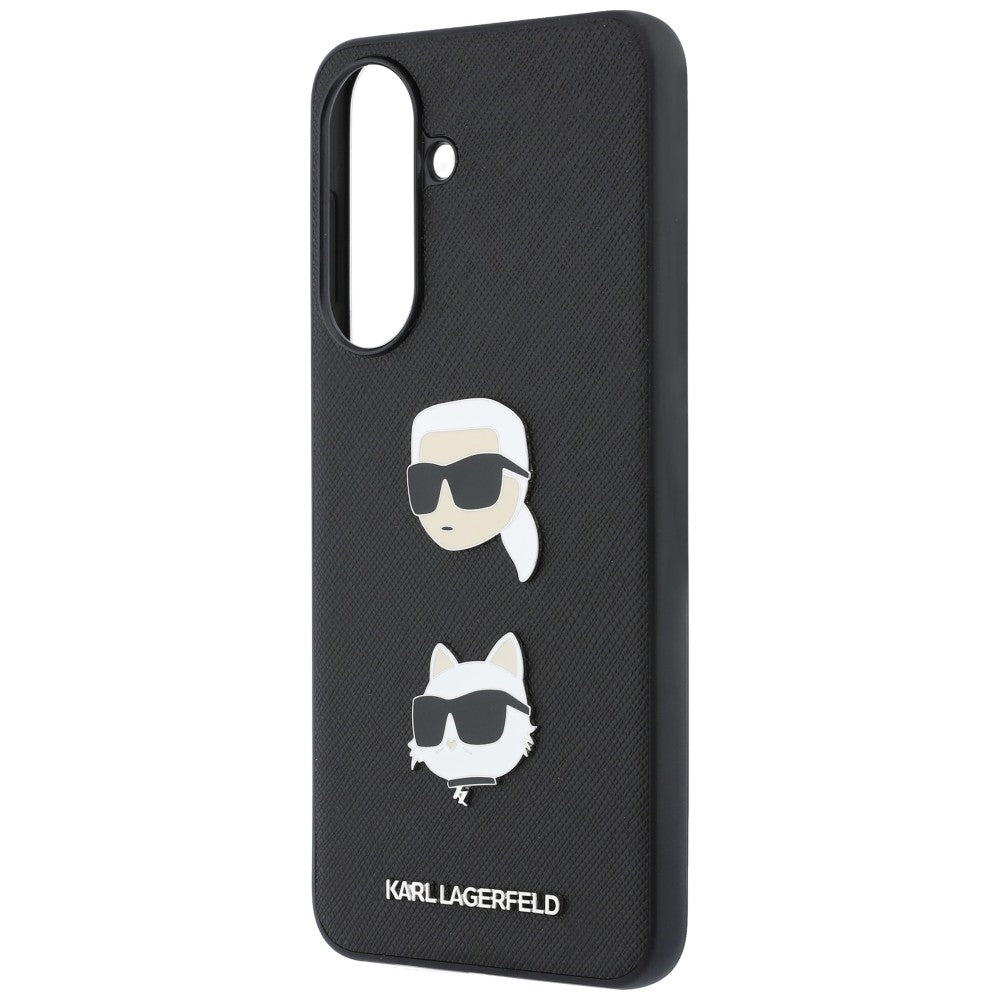 Futrola za Samsung Galaxy A37 5G, Karl Lagerfeld, Grained Karl & Choupette's Heads Pins and Logo, Crna