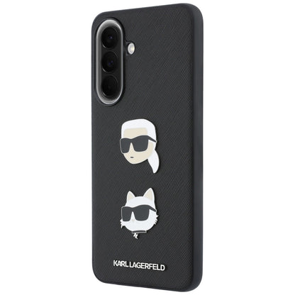 Futrola za Samsung Galaxy A37 5G, Karl Lagerfeld, Grained Karl & Choupette's Heads Pins and Logo, Crna