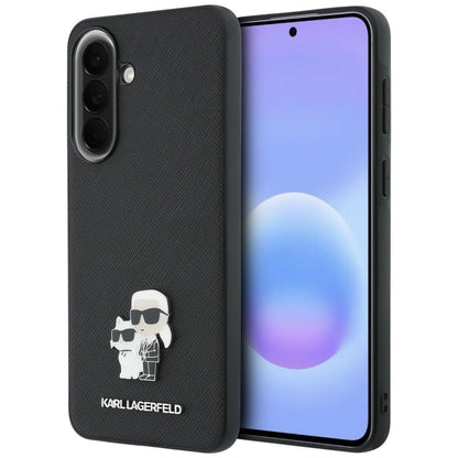 Futrola za Samsung Galaxy A37 5G, Karl Lagerfeld, Saffiano Karl & Choupette Metal, Crna